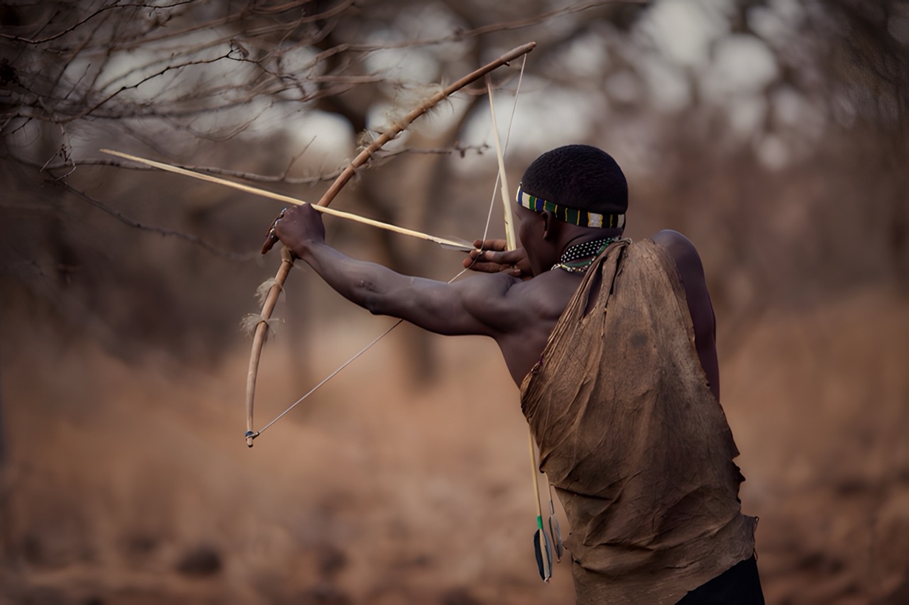 Guests and Hadza community members together