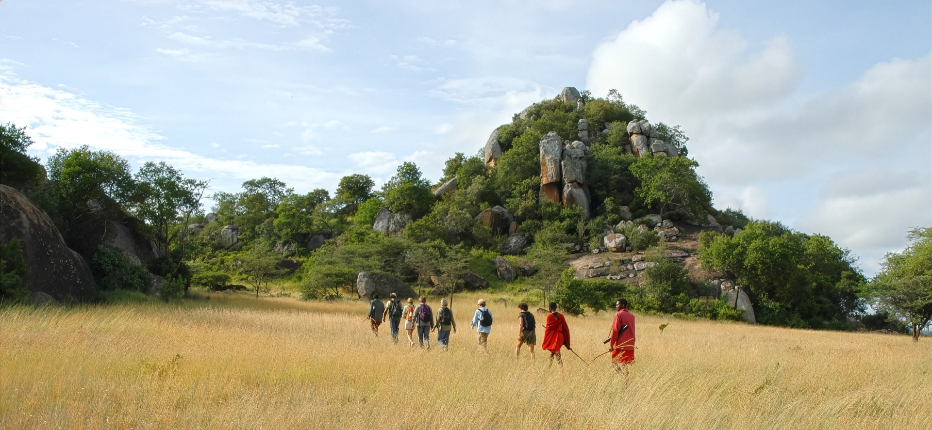 A walking safari group in Katavi National Park